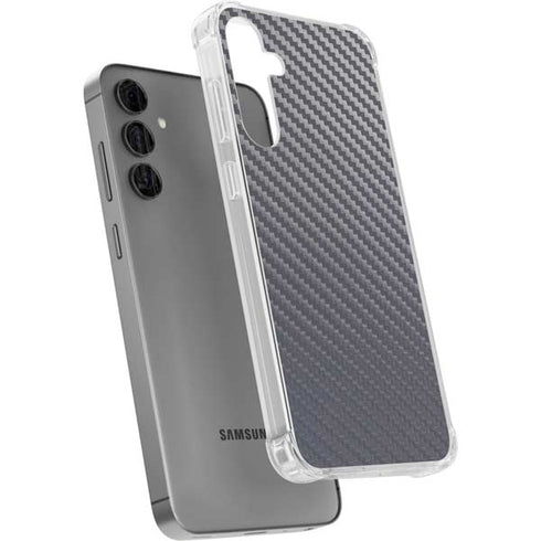Silver Carbon Fiber Specialty Texture Material Galaxy S24 Plus Clear Case